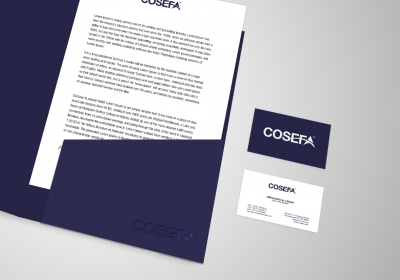 COSEFA logo and stationary design