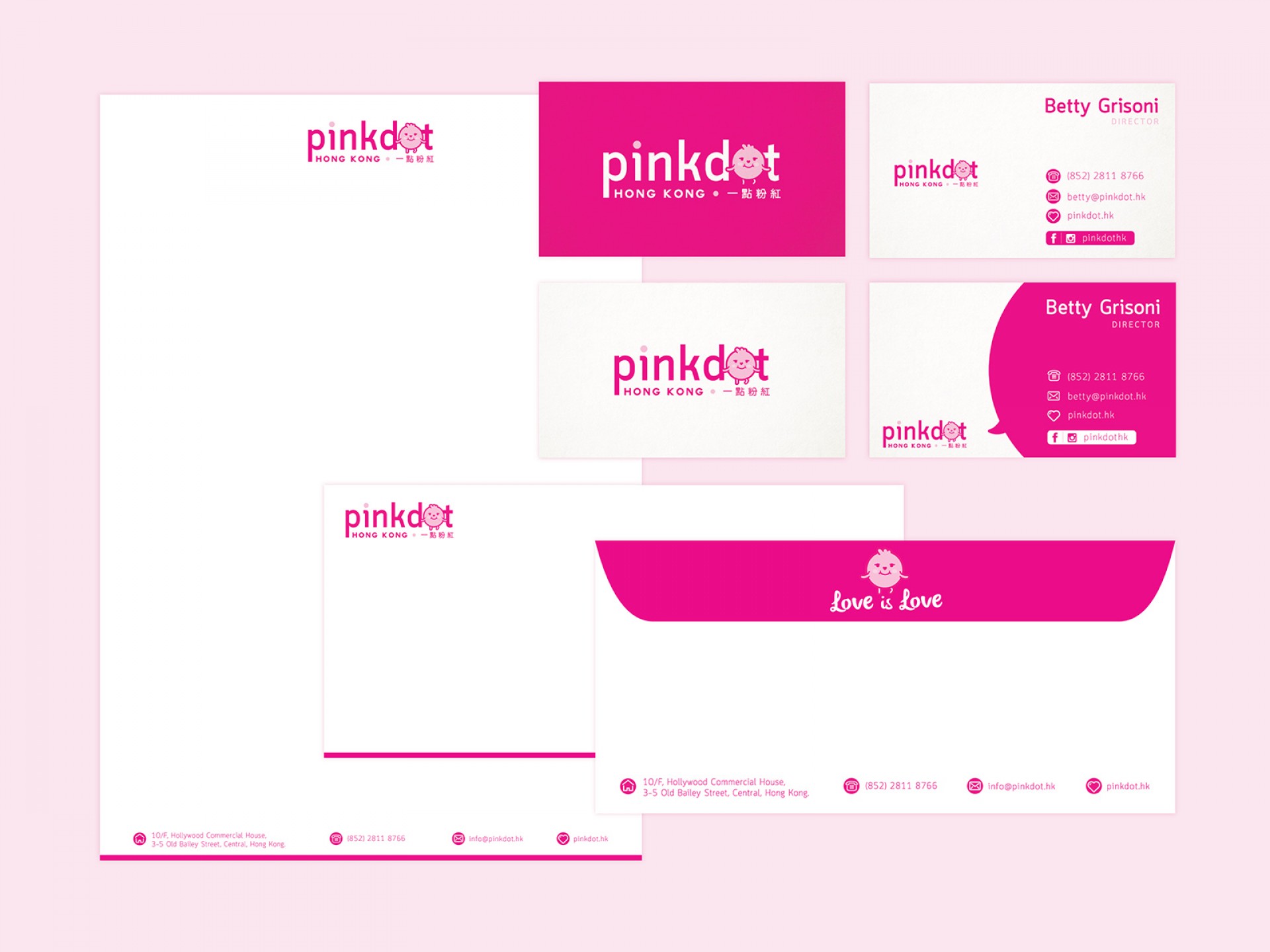Pink Dot Hong Kong Branding and Stationary Design