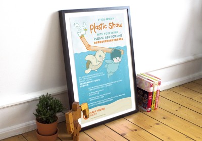 Plastic Straw illustration poster design
