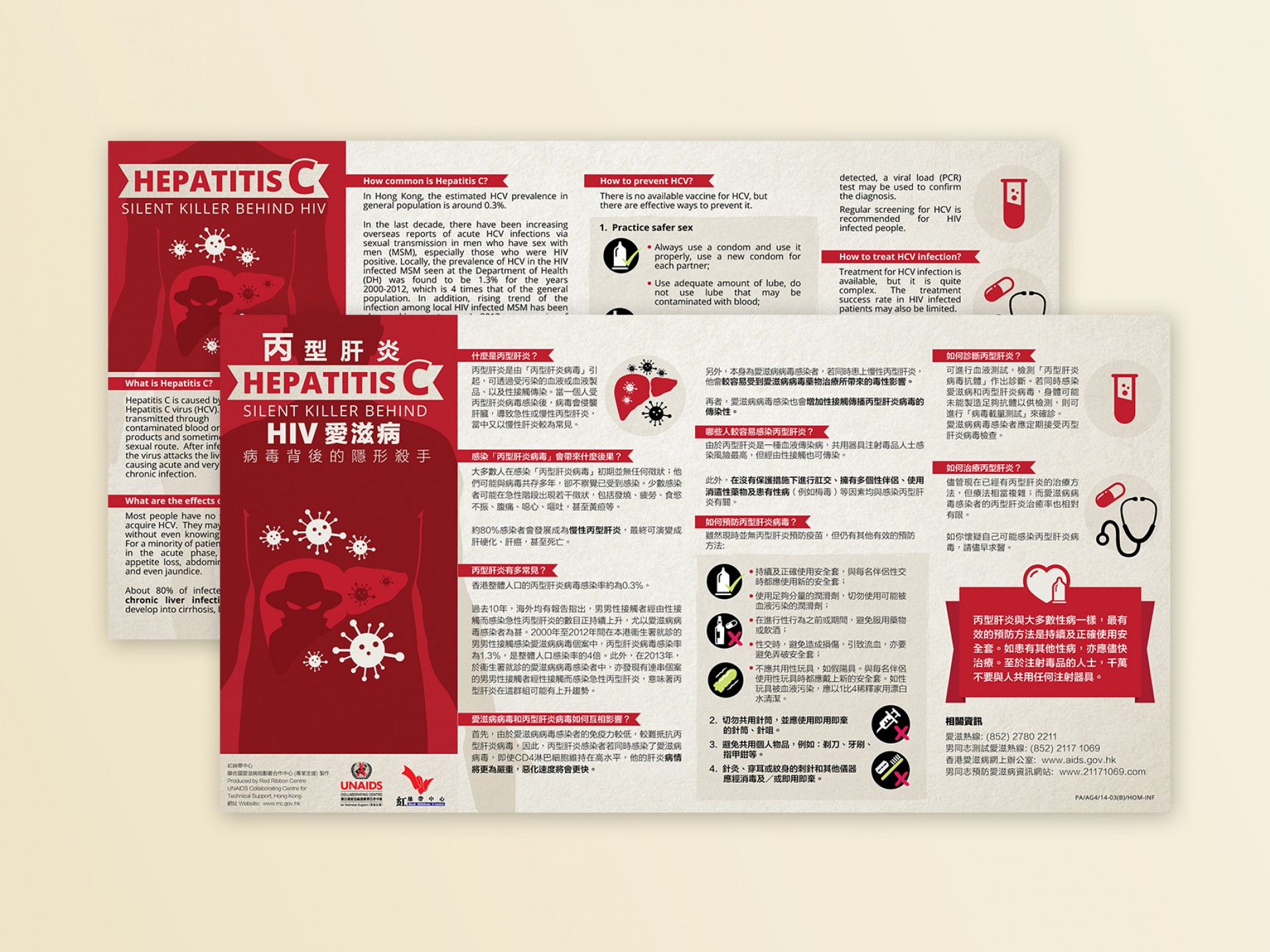 UNAIDS X RED RIBBON CENTRE leaflet design