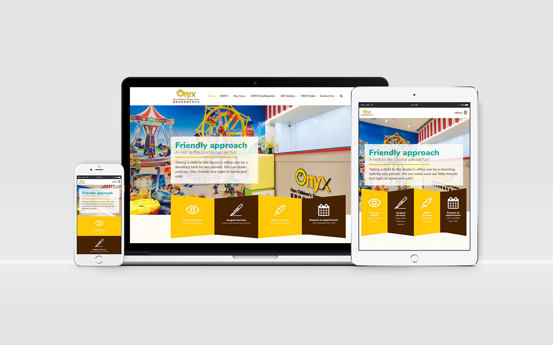 Responsive website design for ONYX, Hong Kong